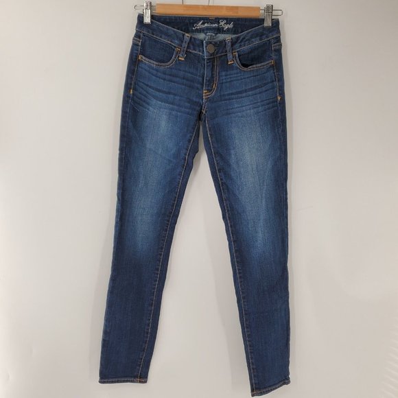 American Eagle Jegging Stretch Blue Jeans Womens Size 2‎ - Picture 1 of 5